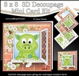 8 x 8 Mini Kit with 3d Decoupage - Through the Window - Little Dinosaur Denis