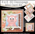 8 x 8 Mini Kit with 3d Decoupage - Through the Window - Little Dinosaur Dela