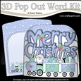 3D Pop Out Christmas Word Card Kit - MERRY CHRISTMAS  Santa Train
