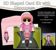 3D Shaped Card  Kit - Teen Kym Rides her Motorbike