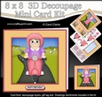 8 x 8 Mini Kit with 3d Decoupage - Older Lady Kathlene Rides her Motor Scooter