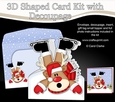 3D Shaped Christmas Card Kit - OOps Rudolph is Skiing!