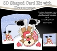 3D Shaped Christmas Card Kit  - OOps Rudolph is Skiing!