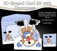 3D Shaped Christmas Card Kit  - OOps Rudolph is Skiing!