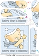 Cute Hunney Bear Robert has a Christmas Star - Babys 1st Christmas Fan Pyramage Topper