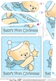 Cute Hunney Bear Robert has a Christmas Star - Babys 1st Christmas Fan Pyramage Topper