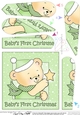 Cute Hunney Bear Robert has a Christmas Star - Babys 1st Christmas Fan Pyramage Topper