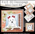 8 x 8 Mini Kit with 3d Decoupage - Through the Window - Little Westie Dog Jess