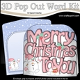 3D Pop Out Christmas Word Card Kit - MERRY CHRISTMAS TO YOU  Snowball Sam