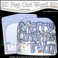 3D Pop Out Christmas Word Card Kit - MERRY CHRISTMAS TO YOU  Snowball Sam