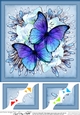 8 x 8 Butterflies & Flowers Scalloped Corner Topper 