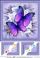 8 x 8 Butterflies & Flowers Scalloped Corner Topper