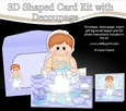 3D Shaped Card Kit - Bathtub Buddies - Cute Toddler Boy Brandon has a Bubble Bath