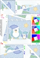 Cute Christmas Penguins Felties Twisted Spiral Side Stacker