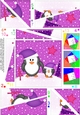 Cute Christmas Penguins Felties Twisted Spiral Side Stacker
