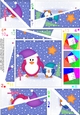 Cute Christmas Penguins Felties Twisted Spiral Side Stacker