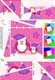 Cute Christmas Penguins Felties Twisted Spiral Side Stacker