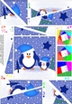 Cute Christmas Penguins Felties Twisted Spiral Side Stacker