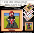 8 x 8 Mini Kit with 3d Decoupage - Young Man Jonath Rides his Motorbike