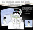 3D Shaped Christmas Card Kit  - Snowman Rio is Carol singing