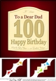 8 x 8 100th Birthday Dad Wine Label Scalloped corner Topper