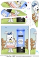 Jock Westie Dog has a Birthday Cake Fan Pyramage Topper