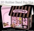 3D Shoppe Pop Up Rubber Band Card Kit - Cupcake Heaven Cake Shop