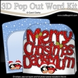 3D Pop Out Christmas Word Card Kit - Merry Christmas DAD & MUM with cute Penguins