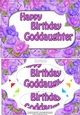 A5 Happy Birthday GODDAUGHTER Time for Roses Scallop Corners & Pyramage