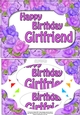 A5 Happy Birthday GIRLFRIEND Time for Roses Scallop Corners & Pyramage