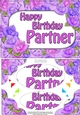 A5 Happy Birthday PARTNER Time for Roses Scallop Corners & Pyramage