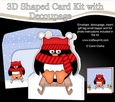 3D Shaped Christmas Card Kit  - Pip Penguin is going Sledging