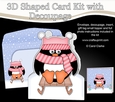 3D Shaped Christmas Card Kit  - Pip Penguin is going Sledging