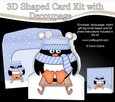 3D Shaped Christmas Card Kit  - Pip Penguin is going Sledging