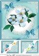 8 x 8 Clematis and Lace Scalloped Corner Topper