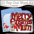 3D Pop Out Christmas Word Card Kit - Merry Christmas MUM with Cute Livvy Bear
