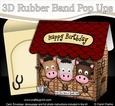 3D Shoppe Pop Up Rubber Band Card Kit - The Saddle n Stirrups Horse Stables