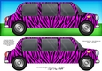 Large DL Zebra Stripe Stretch Limo Quick Card & 3D decoupage