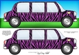 Large DL Zebra Stripe Stretch Limo Quick Card & 3D decoupage