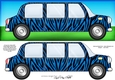 Large DL Zebra Stripe Stretch Limo Quick Card & 3D decoupage
