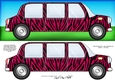 Large DL Zebra Stripe Stretch Limo Quick Card & 3D decoupage