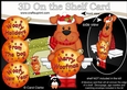 3D Christmas On the Shelf Card Kit - Cute Little Rusty Dog has an Xmas Bauble with Greetings Sentiments Decoupage