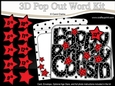 3D Happy Birthday COUSIN Stars with Ages 5 to 13 Pop Out Word Card