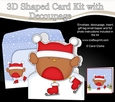3D Shaped Christmas Card Kit  - Bobbin Robin is Ice Skating