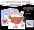 3D Shaped Christmas Card Kit  - Bobbin Robin is Ice Skating