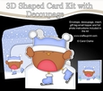 3D Shaped Christmas Card Kit  - Bobbin Robin is Ice Skating