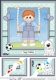 8 x 8 Cute Little Toddler is Swinging High Scalloped Corner Topper