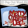 3D Pop Out Christmas Word Card Kit - Merry Christmas DAD with Rudolph