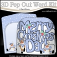 3D Pop Out Christmas Word Card Kit - Merry Christmas DAD with Rudolph