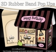 3D Shoppe Pop Up Rubber Band Card Kit - Beans & Cream Coffee & Cake Shop